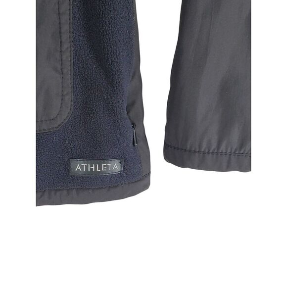 Athleta Jacket Coat Women M Blue Black Fleece Full Zip Gorpcore Outdoor - Picture 8 of 10